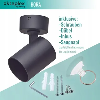 OKTAPLEX Bora Plafondspot 1-Punts GU10 LED Zwart Verstelbaar — miniatuur 7