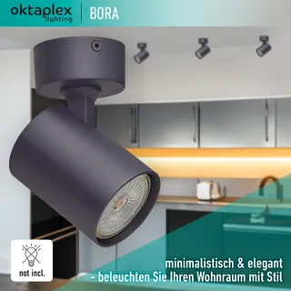 OKTAPLEX Bora Plafondspot 1-Punts GU10 LED Zwart Verstelbaar — miniatuur 4