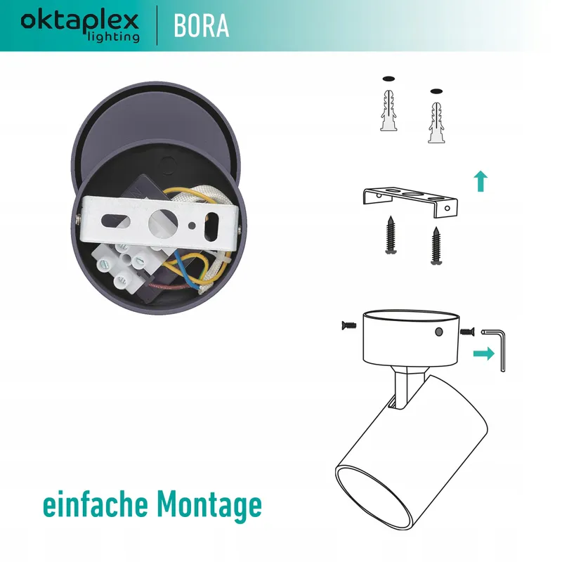 OKTAPLEX Bora Plafondspot 1-Punts GU10 LED Zwart Verstelbaar — foto 5