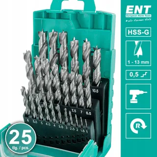ENT Houtborenset HSS-G 25-delig 1-13mm — miniatuur 1