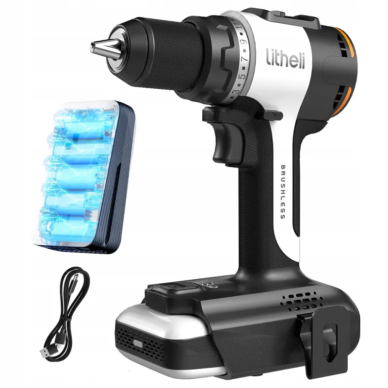 LITHELI Accuboorschroevendraaier 20V 10000mAh 60Nm LED Voor Thuis — foto 1