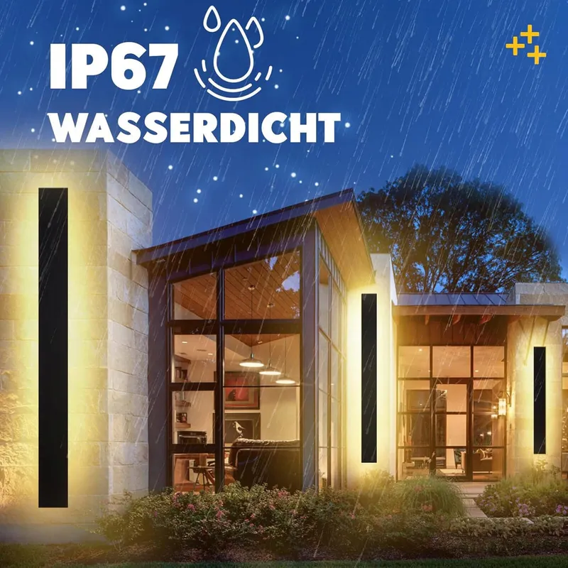 LED Wandlamp Binnen Buiten IP67 Zwart 7W 30x5cm — foto 2