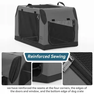 PETSFIT Opvouwbare Transportbox Middelgrote Honden Grijs M — miniatuur 2