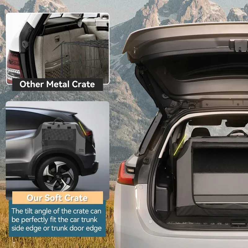 PETSFIT Opvouwbare Transportbox Middelgrote Honden Grijs M — foto 3