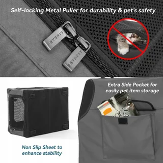 PETSFIT Opvouwbare Transportbox Middelgrote Honden Grijs M — miniatuur 5