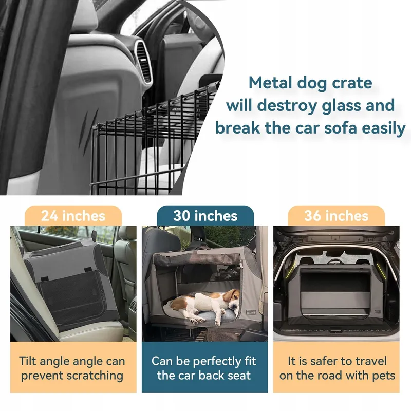 PETSFIT Opvouwbare Transportbox Middelgrote Honden Grijs M — foto 4