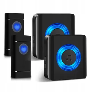 SATISURE Draadloze Deurbel 2 Zenders 2 Ontvangers IP55 400m — miniatuur 1