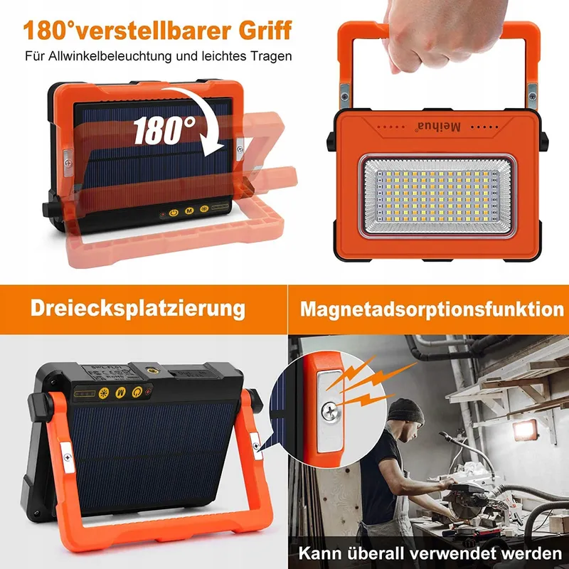 MEIHUA 60W LED Werklamp 12000mAh Accu Waterdicht Camping — foto 5