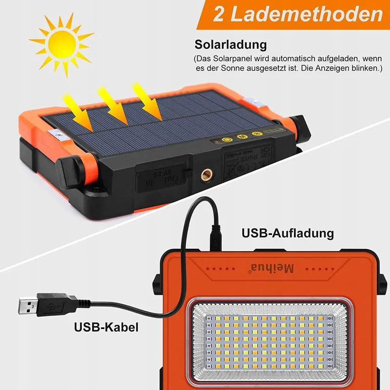 MEIHUA 60W LED Werklamp 12000mAh Accu Waterdicht Camping — foto 3