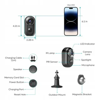 ZUMIMALL Camera Buiten Binnen Bewaking 3MP 2 Camera's — miniatuur 7