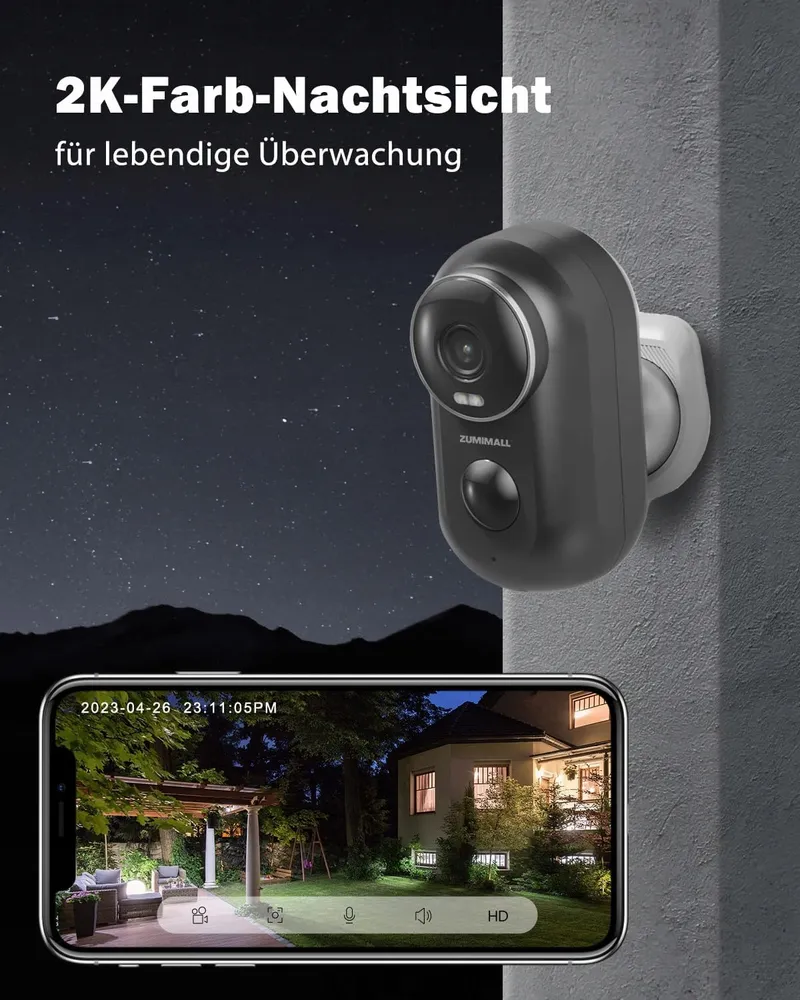 ZUMIMALL Camera Buiten Binnen Bewaking 3MP 2 Camera's — foto 2