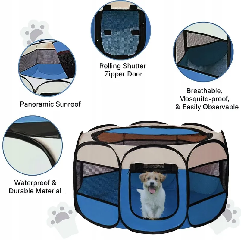 BRIMOREA Opvouwbare Puppyren 74x74x43cm Voor Honden Katten Konijnen — foto 8