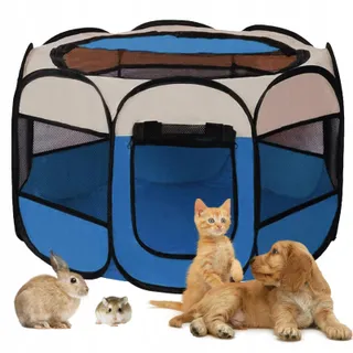 BRIMOREA Opvouwbare Puppyren 74x74x43cm Voor Honden Katten Konijnen — miniatuur 1