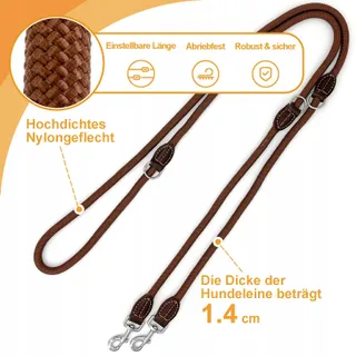 Multifunctionele Hondenriem Middelgrote Grote Honden 3m Verstelbaar Nylon — miniatuur 3
