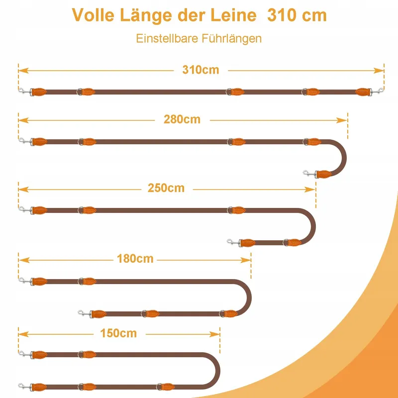 Multifunctionele Hondenriem Middelgrote Grote Honden 3m Verstelbaar Nylon — foto 6