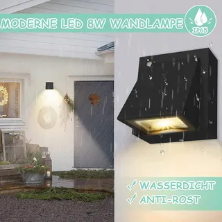 BENMA LED Wandlamp 8W IP65 3000K Zwart Binnen Buiten — miniatuur 3