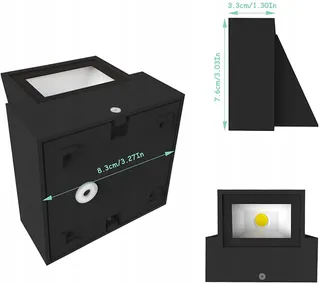 BENMA LED Wandlamp 8W IP65 3000K Zwart Binnen Buiten — miniatuur 2