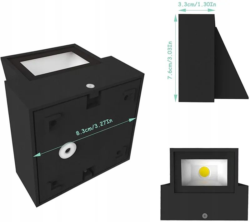 BENMA LED Wandlamp 8W IP65 3000K Zwart Binnen Buiten — foto 2