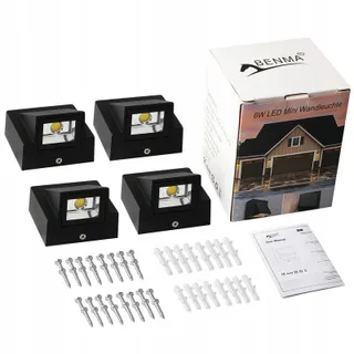 BENMA LED Wandlamp 8W IP65 3000K Zwart Binnen Buiten — miniatuur 4