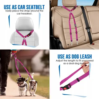 SLOWTON Dubbele Veiligheidsgordel voor Honden Auto — miniatuur 5