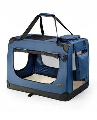 LIONTO Opvouwbare Transportbox Honden Katten 82x58x58cm 18kg Donkerblauw — miniatuur 1