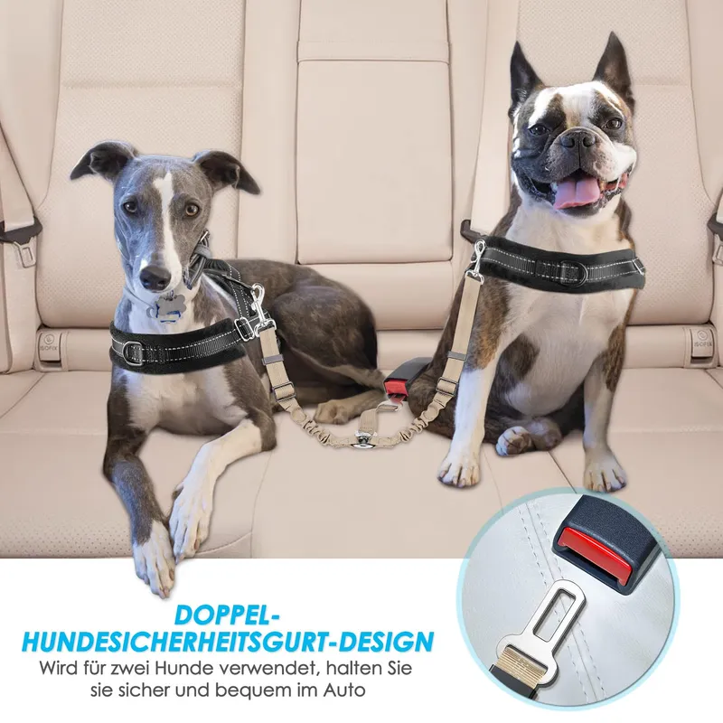 SLOWTON Autogordel Hond Verstelbaar Reflecterend Beige — foto 2