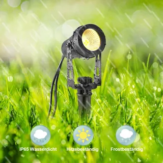 GREENCICK LED Verlichting 21m 6 Tuinlampen 12V 3W IP65 Warm Wit — miniatuur 2