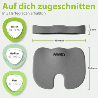 FEELA Orthopedisch Kussen Ergonomisch Universeel Grijs 36x45cm — miniatuur 4