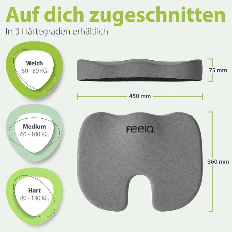 FEELA Orthopedisch Kussen Ergonomisch Universeel Grijs 36x45cm — foto 4
