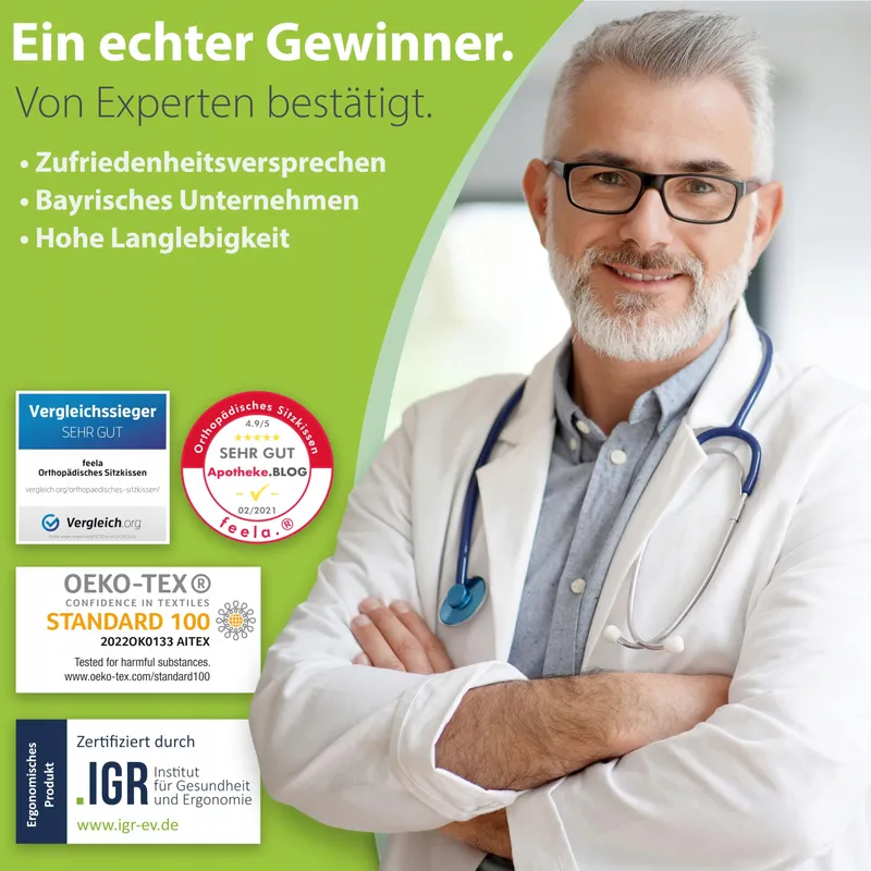 FEELA Orthopedisch Kussen Ergonomisch Universeel Grijs 36x45cm — foto 6