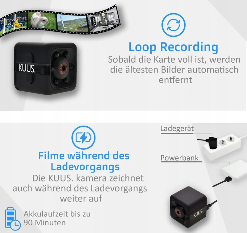 KUUS C1 Mini Binnencamera Full HD 1080P 32GB SD — foto 5