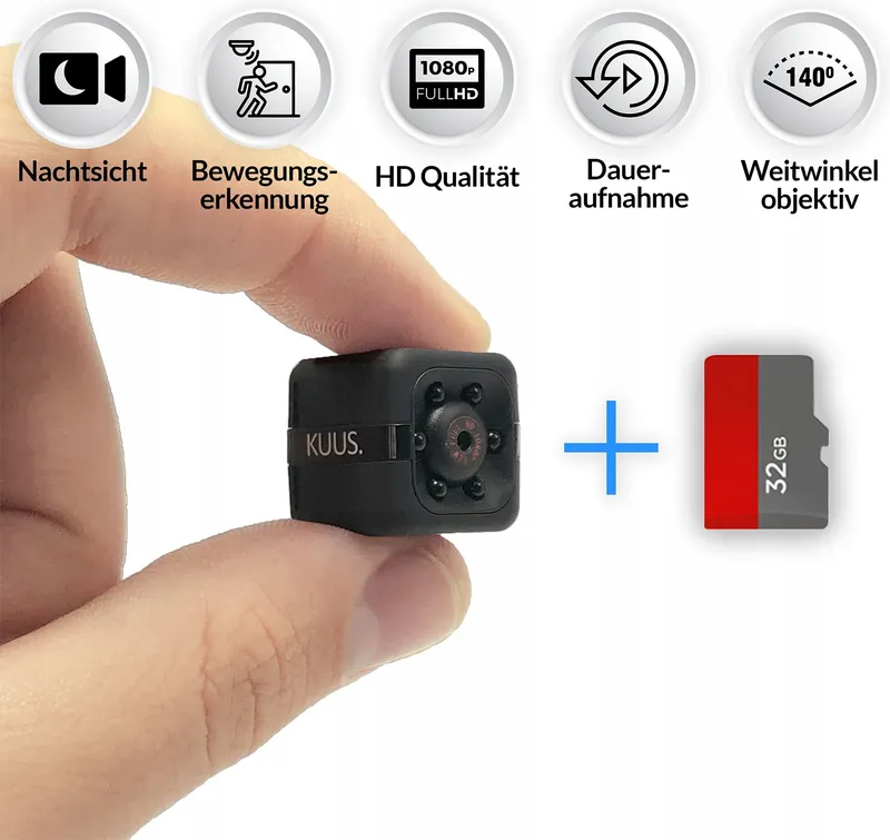 KUUS C1 Mini Binnencamera Full HD 1080P 32GB SD — foto 2
