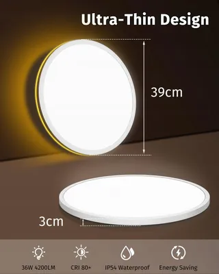 BOWFAR LED Plafondlamp 36W 4200lm Afstandsbediening Dimbaar 3000K-6500K — miniatuur 4