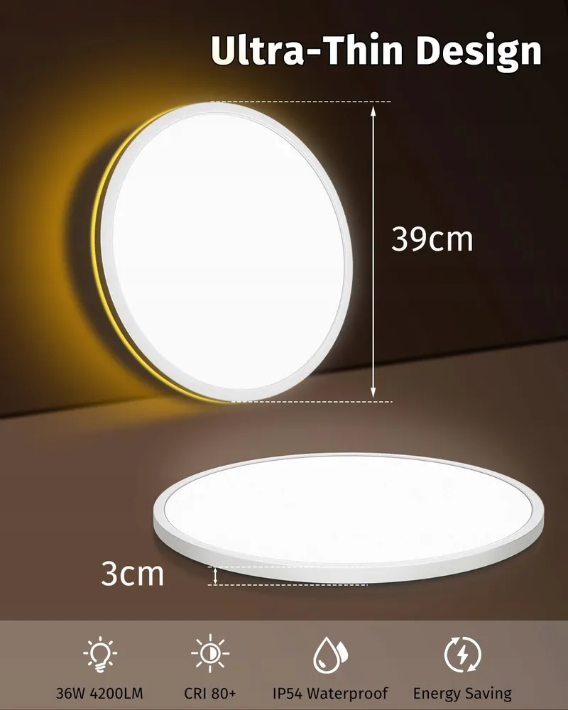 BOWFAR LED Plafondlamp 36W 4200lm Afstandsbediening Dimbaar 3000K-6500K — foto 4
