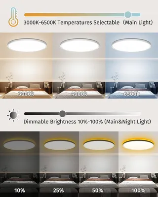 BOWFAR LED Plafondlamp 36W 4200lm Afstandsbediening Dimbaar 3000K-6500K — miniatuur 2