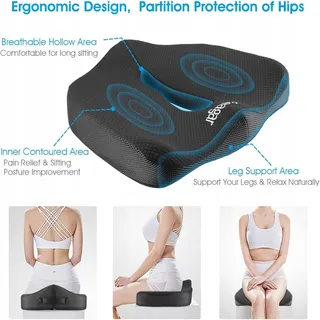 FEAGAR Gel Orthopedisch Ergonomisch Zitkussen 44x30cm — miniatuur 3