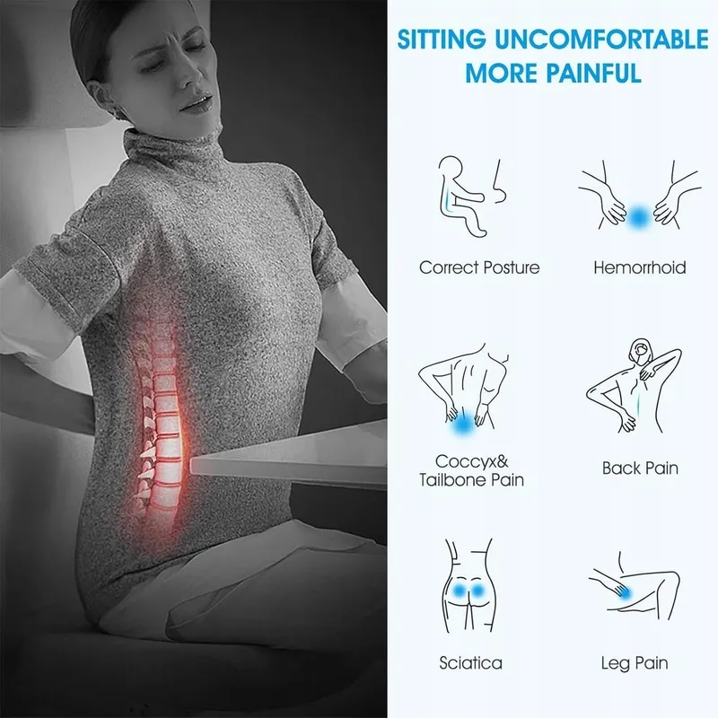 FEAGAR Gel Orthopedisch Ergonomisch Zitkussen 44x30cm — foto 2