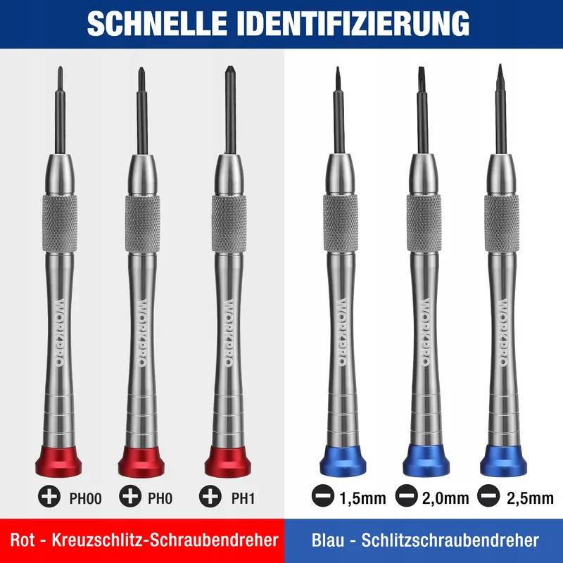 WORKPRO Mini Schroevendraaierset 6-delig Precisie Magnetisch — foto 3
