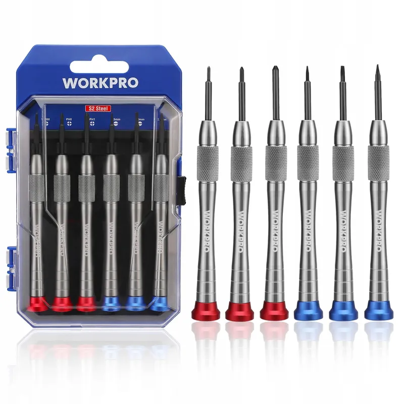 WORKPRO Mini Schroevendraaierset 6-delig Precisie Magnetisch — foto 1
