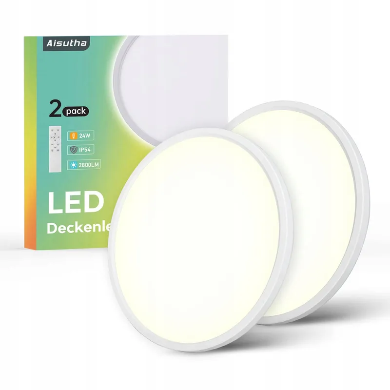 AISUTHA LED Plafondlamp 24W 2800LM Dimbaar Afstandsbediening IP54 — foto 1