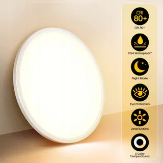 AISUTHA LED Plafondlamp 24W 2800LM Dimbaar Afstandsbediening IP54 — miniatuur 2