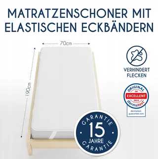 DREAMZIE Matrasbeschermer 70x190cm Waterdicht OEKO-TEX Ademend — miniatuur 2
