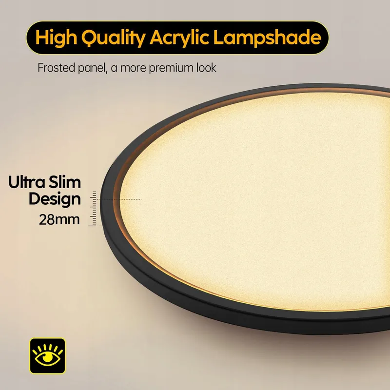 AISUTHA LED Plafondlamp 24W 2800LM Dimbaar 3000K-6500K IP54 — foto 5