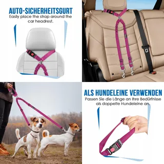 SLOWTON Dubbele Veiligheidsgordel Hond Auto VX — miniatuur 6