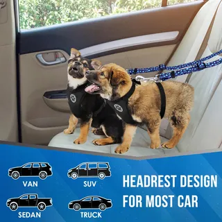 SLOWTON Dubbele Veiligheidsgordel Honden Auto Roze — miniatuur 4