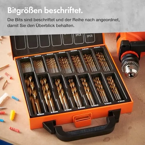 VONHAUS HSS Borenset 99-delig Titanium Hout Metaal Muur — foto 4