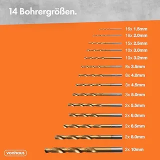 VONHAUS HSS Borenset 99-delig Titanium Hout Metaal Muur — miniatuur 2