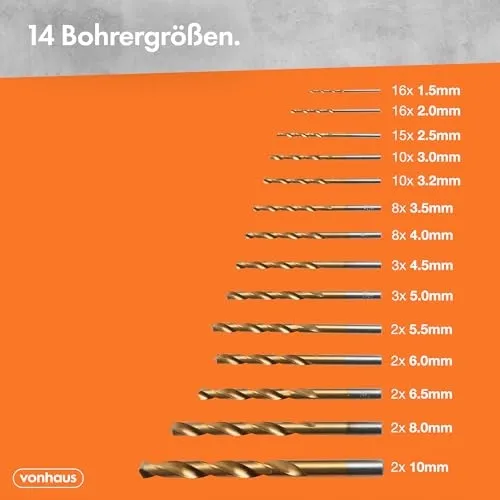 VONHAUS HSS Borenset 99-delig Titanium Hout Metaal Muur — foto 2