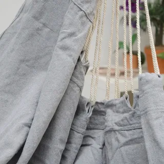 AMANKA XXL Hangstoel 185x130cm 150kg Tuin 2 Personen Grijs — miniatuur 3