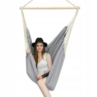 AMANKA XXL Hangstoel 185x130cm 150kg Tuin 2 Personen Grijs — miniatuur 2